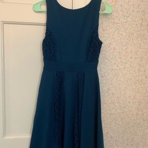 Altar'd State royal blue dress with crochet-detail